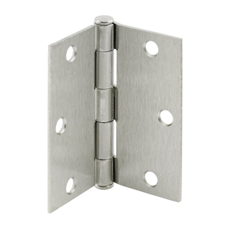 Prime-Line Door Hinge Residential Smooth Pivot, 3-1/2 in. x 3-1/2 in. w/ Square Corners, Satin Nickel 3 Pack U 1150253